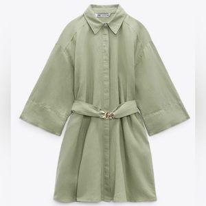 Zara | Linen Blend Shirtdress
